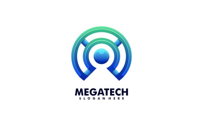 Mega Tech Gradyan Logo Stili