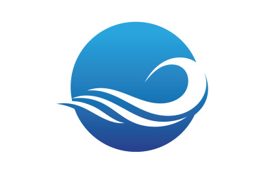 Символы логотипа Wave Beach Vector Template V42