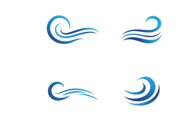 Wave Beach Logo Sembolleri Vektör Şablonu V57