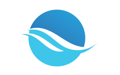 Wave Beach Logo Símbolos Vector Plantilla V49