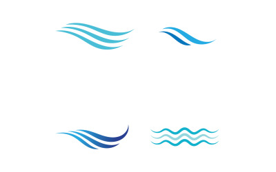 Wave Beach Logo Símbolos Vector Plantilla V61