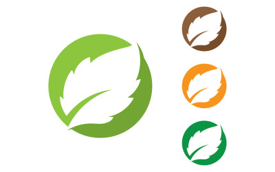 Zöld falevél logó Természet elem vektor V8