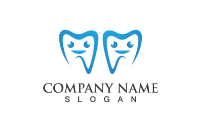 Diş Logo Vektör Şablonu Çizim Simge Tasarım V1