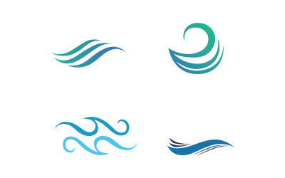 Ícone de onda de água ilustração vetorial design de logotipo V15