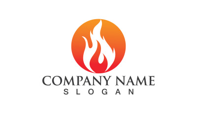 Modello di disegno dell&amp;#39;illustrazione vettoriale del logo della fiamma del fuoco V9
