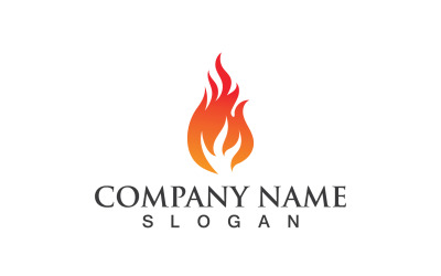 Ogień Płomień Logo Wektor Ilustracja Szablon Projektu V14