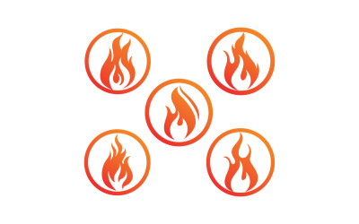 Plantilla de diseño de ilustración vectorial de logotipo de llama de fuego V18