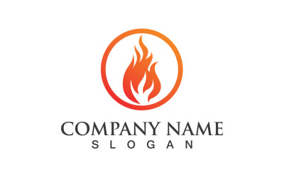 Plantilla de diseño de ilustración vectorial de logotipo de llama de fuego V22