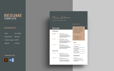 Plantilla mínima de diseño de currículum vitae / Cv