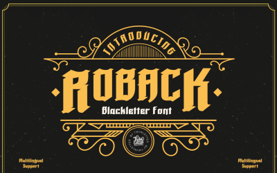 Roback è un carattere tipografico ispirato al classico stile dei caratteri blackletter