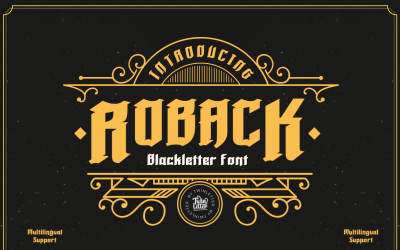 Roback ist eine Schrift, die vom klassischen Blackletter-Schriftstil inspiriert ist