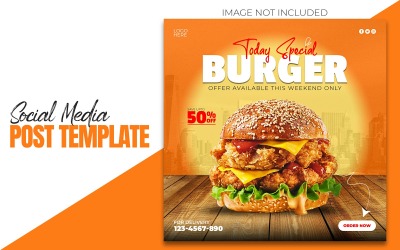 Spezieller Burger-Promotion-Food-Post für Social Media und Instagram