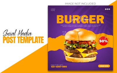 Super leckerer Burger und Restaurant Social Media Food Banner