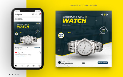 Social-Media-Post-Banner-Vorlage zum Verkauf von Uhren- und Markenprodukten