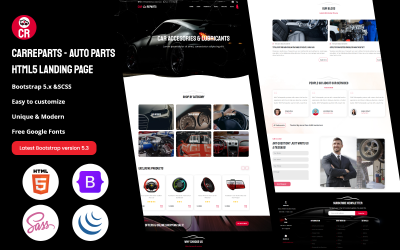 CarReparts - Auto Parts HTML5 Landing Page