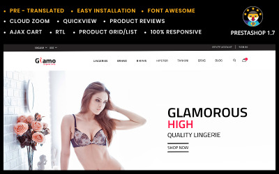 Modello di negozio Prestashop di lingerie glamour
