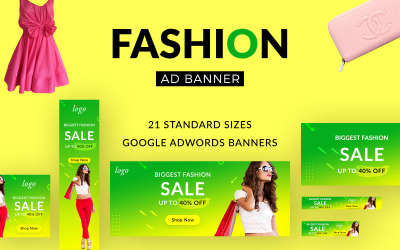 Modowe banery internetowe Banery reklamowe Google PSD Media społecznościowe