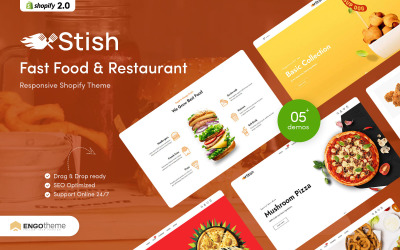 Stish — Адаптивная Shopify тема для быстрого питания и ресторанов