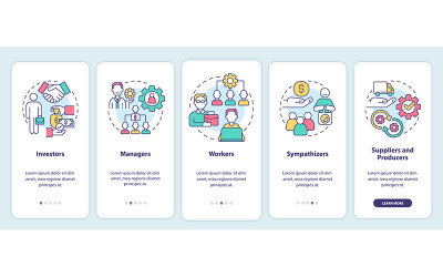 Catégories de membres Écran d&amp;#39;application mobile d&amp;#39;intégration