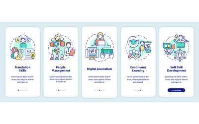 Efterfrågade ytterligare färdigheter Onboarding Mobile App Screen