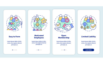 Fördelar med Co-ops Onboarding Mobile App Screen