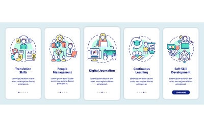 Igény szerint további készségek bevezető mobilalkalmazás képernyő
