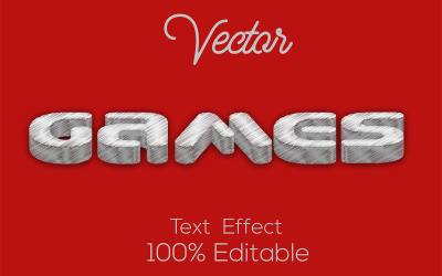 Juegos 3D | Plantilla de efecto de texto vectorial de juegos 3d modernos