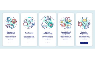 Модні цифрові навички Onboarding Mobile App екран