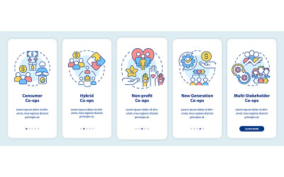 商业合作社类型入职移动应用程序屏幕