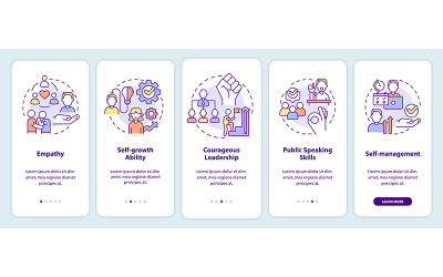 Soft Skills para o sucesso na carreira Onboarding tela do aplicativo móvel