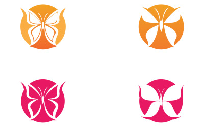 Бабочка Значок Логотип Вектор Красоты V26