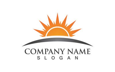 Güneş Logo Illüstrasyon Simge Vektör Şablonu V14