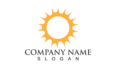 Güneş Logo Illüstrasyon Simge Vektör Şablonu V3