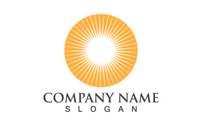 Güneş Logo Illüstrasyon Simge Vektör Şablonu V9