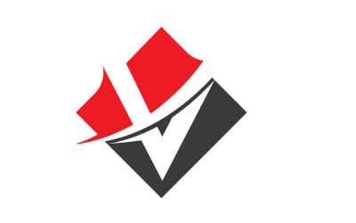 V Letter Initial Business Template Design Vector V9