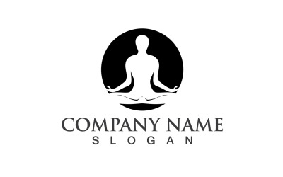 Donna Yoga Logo Silhouette Carattere V9