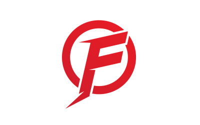 F Lettera iniziale Icona Logo Illustrazione Design Vector V10