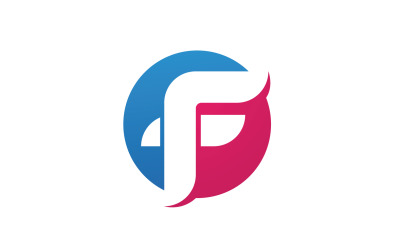 F Lettera iniziale Icona Logo Illustrazione Design Vector V11