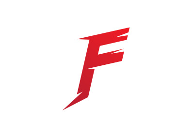 F Lettera iniziale Icona Logo Illustrazione Design Vector V1