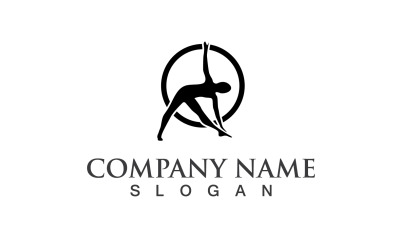 Kobieta Joga Logo Sylwetka Postać V14