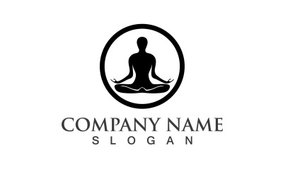 Kobieta Joga Logo Sylwetka Postać V4