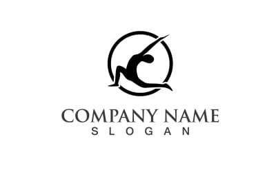 Woman Yoga Logo Silhouette Character V12