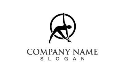 Woman Yoga Logo Silhouette Character V14