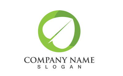 Foglia Eco Verde Natura Elemento Vector Logo V11
