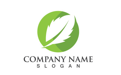 Foglia Eco Verde Natura Elemento Vector Logo V12