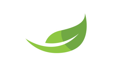 Foglia Eco Verde Natura Elemento Vector Logo V1