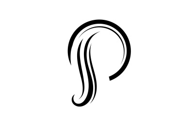 Hairwave Black Wave Logo Vector Illustration Design V11