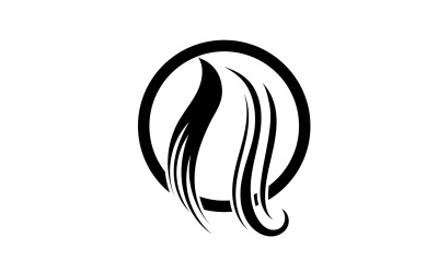 Hairwave Czarna Fala Logo Wektor Ilustracja Projekt V2