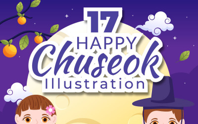 17 Illustrazione del fumetto del giorno di Chuseok felice