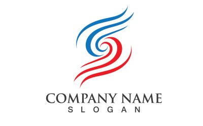 S linea rossa e blu Business Letter Vector Logo V1